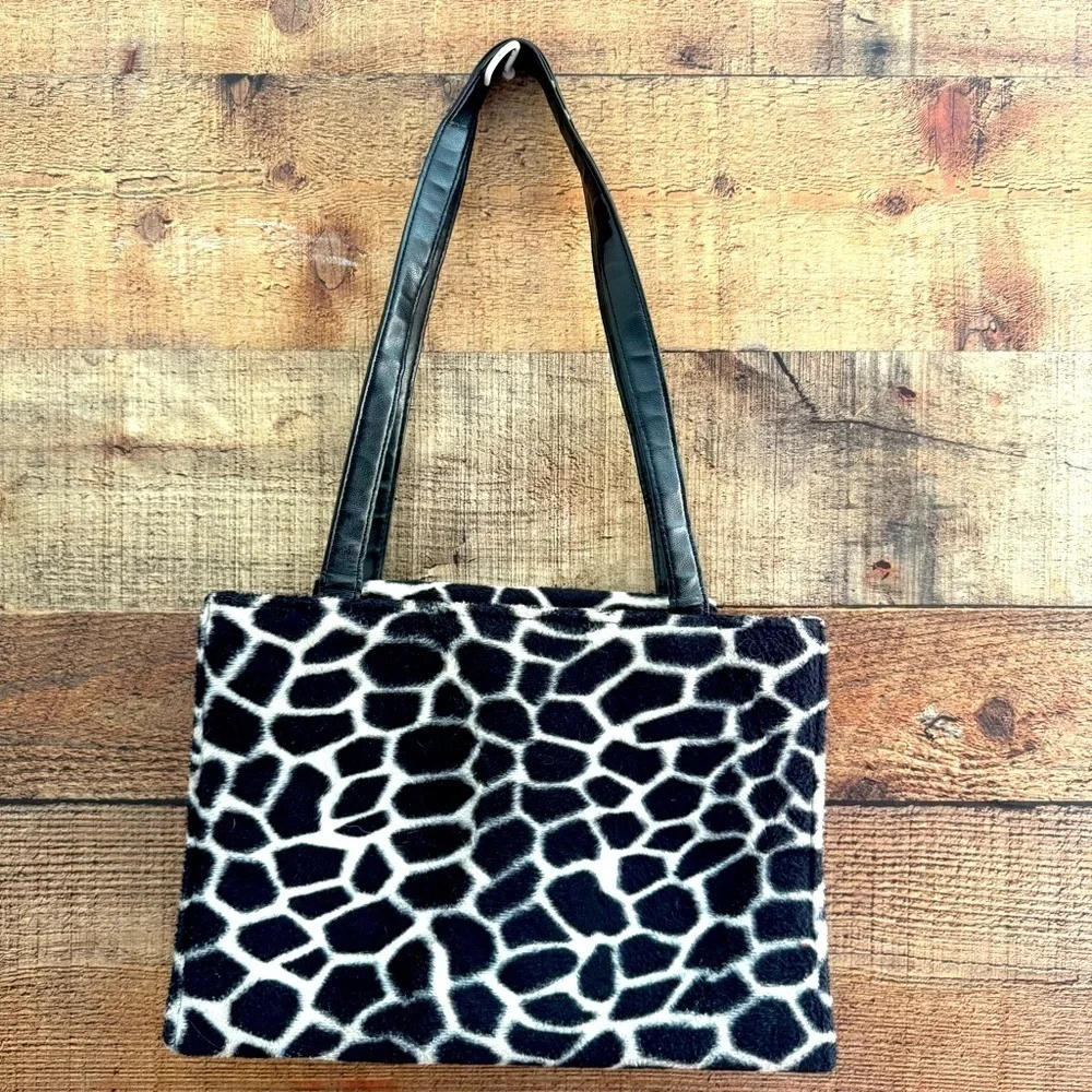 Kate Spade Vintage Y2K Faux Fur Animal Print Tote Bag